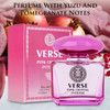 NovoGlow Verse Pink Crystal Intense for Women 3.4 fl Oz - Fruity & Floral Scents of Raspberry, Peony, Magnolia & Lotus Flowers - Base Notes of Amber, Vibrant Musk & Deep Mahogany Wood - Elegant 100ml Bottle