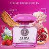 NovoGlow Verse Pink Crystal Intense for Women 3.4 fl Oz - Fruity & Floral Scents of Raspberry, Peony, Magnolia & Lotus Flowers - Base Notes of Amber, Vibrant Musk & Deep Mahogany Wood - Elegant 100ml Bottle
