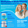Methylated Multivitamin for Women & Men Gummies w/ Omega-3, Calcium, D3 K2