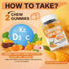 NEVISS Turmeric Ginger Gummies 1500mg w/ Vitamin D3 K2, Sugar Free, Vegan, 60ct