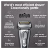 Braun Electric Razor for Men With Precision Beard Trimmer, Rechargeable, Wet & Dry Foil Shaver, Clean & Charge Station & Travel Case, Silver, 3 Piece Set