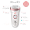 Braun Epilator Silkpil 9 9-720, Hair Removal for Women, Wet & Dry, Womens Shaver & Trimmer, Cordless, Rechargeable