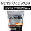 L'Oreal Men Expert Hydra Energetic Facial Cleanser with Charcoal for Daily Face Washing, Mens Face Wash, Beard and Skincare for Men