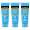 Neutrogena Hydro Boost Water Gel Sunscreen Lotion with Broad Spectrum SPF 50, Water-Resistant Hydrating Body Sunscreen, Non-Greasy, Hyaluronic Acid, Travel Size, 3 fl. Oz, Pack of 3