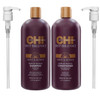 CHI Deep Brilliance Olive & Monoi Optimum Moisture Shampoo & Conditioner with 2 Pumps 32oz Bundle