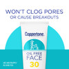 Coppertone Face Sunscreen SPF 30, Oil Free Sunscreen for Face, Water Resistant SPF 30 Sunscreen Face Lotion, 3 Fl Oz Tube