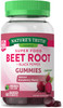 Beet Root Gummies | 60 Count | Vegan, Non-GMO & Gluten Free | Super Food Supplement | with Black Pepper | Natural Strawberry Flavor | by Nature's Truth