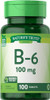 Nature's Truth Vitamin B-6 100mg Tablets, 100 Count