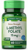 L Methylfolate 15mg | 60 Capsules | Non-GMO & Gluten Free Supplement | Extra Strength | by Natures Truth