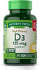 Nature's Truth Vitamin D 5000 250 + 50 Softgels, 300 Count