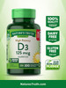Nature's Truth Vitamin D 5000 250 + 50 Softgels, 300 Count