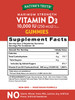 Vitamin D3 Gummies | 10000 IU | 70 Count | Vegetarian, Non-GMO & Gluten  Supplement | Natural Peach Mango Flavor | by Nature's Truth