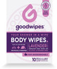 Goodwipes Body Wipes, Lavender Scent, 10 Individually Wrapped Wet Wipes