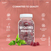 Bio Complex Probiotic Cultures Gummies - 5B CFU Bacillus Coagulants Per Serving - Non-GMO, Gluten Free, Halal, Cherry Flavour - 60 Vegan Gummies. 1 Pack