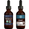 Global Healing Elderberry & Eusacea and Zinc Kit - Vegan Antioxidant Immune Support Against Harmful Organisms & Organic Liquid Supplement Drops Support Immune System & Cell Growth - 2 Fl Oz Each