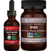 Global Healing Plant-Based Vein Health & Iron Health Kit - Liquid Drops for Blood Flow & Vein Circulation and Vegan Supplement for Blood Support, Natural Energy & Brain Health - 2 Fl Oz & 60 Capsules