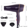 VAGARY Professional Salon Hair Dryer 2200w,Negative Ionic Blow Dryer,Powerful AC Motor Blow Dryer,Low Noise Hair Dryers,2 Speeds and 2 Heat Settings 1 Cold Button（1 Diffuser and 1Concentrator）