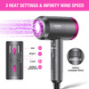 Ionic Hair Dryer, CONFU 1800W Portable Lightweight Blow Dryer, Fast Drying Negative Ion Hairdryer Blowdryer, 3 Heat Settings & Infinity Speed, with Diffuser and Concentrator Nozzle for Home & Travel