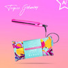 ALMOST FAMOUS Tropico Getaway 0.5 inches Mini Tourmaline & Ceramic Hair Straightener Flat Iron with Stunning Travel Bag with Adjustable Temperature, All Hairstyles - Waikiki