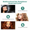 BRONAL Hair Straightener and Curler, 3 in 1 Flat Iron for Hair with Adjustable Temperature, Electric Hair Iron Hair Straightener Brush (Green)