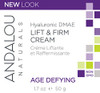 Andalou Naturals Hyaluronic Dmae Lift Firm Skin Cream , 1.7 Ounce
