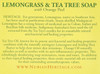 Nubian Heritage Lemongrass & Tea Tree Bar Soap, 5 oz