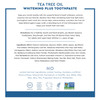Desert Essence Natural Tea Tree Oil Whitening Plus Toothpaste - Cool Mint - 6.25 Oz - Antiseptic Tea Tree Oil - Zinc Citrate - Baking Soda - Freshens Breath - Reduced Plaque - Fluoride & Gluten Free