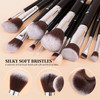 DUcare Makeup Brushes set 15 Pcs Makeup Brush Set with Bag Kabuki Foundation Blending Blush Eyeliner Shadow Brow Concealer Brushes Kit Black