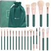 DUcare Makeup Brushes Professional 20Pcs Green Makeup Brush set with Silicone Face Mask Brush Kabuki Foundation Blending Powder Blush Concealers Eyeshadows Brushes