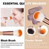 BS-MALL Makeup Brush Set 15 Pcs Wooden Eyeshadow Lip Foundation Makeup Brush Set