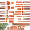 BS-MALL Makeup Brush Set 15 Pcs Wooden Eyeshadow Lip Foundation Makeup Brush Set