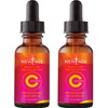 (2-PACK) Vitamin C Serum with Hyaluronic Acid for Face and Eyes - Natural Anti Aging Eye Serum - Facial Serum Fades Age Spots and Sun Damage - By New Age