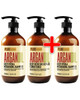 Moroccan Argan Oil Shampoo and Two Conditioners SLS Sulfate Free  Best for Damaged Dry Curly or Frizzy Hair  Thickening for Fine/Thin Hair Safe for Color and Keratin Treated Hair