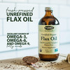 Flora  Certified Organic Flax Oil Rich in Omega3s Cold Pressed  Unrefined Immunity Skin Hair  Nail Care May Reduce Inflammation 32fl. oz. Glass Bottle