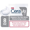 CeraVe Moisturizing Cream for Diabetics Dry Skin  Urea Cream with Bilberry for Face and Body  Fragrance Free  Paraben Free  8 Ounce