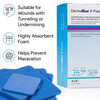 DermaBlue Transfer Antimicrobial Foam Wound Dressing 4 x 5 x 1/8  Conformable  with Methylene Blue Gentian Violet and Silver  Broad Spectrum Antimicrobial and Antifungal Protection