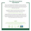Desert Essence Tea Tree Oil  Neem Toothpaste  6.25 Oz  Pack of 2  Refreshing Rich Taste  Baking Soda  Essential Oil of Wintergreen  Antiseptic  Natural Ingredients  Fluoride  Gluten Free.