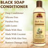 OKAY  African Black Soap Conditioner  For All Hair Types  Textures  Hydrate  Moisturize  With Shea Olive Coconut Aloe Vera and Cocoa  Free of Parabens Silicones Sulfates  12 oz