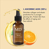 MD Factor Face Serum  AntiAging Face Serum with Vitamin C in LAscorbic Acid Form for Face  Body  Ideal for Fine Lines  Wrinkles Removal Dark Spot Reduction  Collagen Production