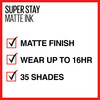 Maybelline New York Super Stay Matte Ink Liquid Lipstick Long Lasting High Impact Color Up to 16H Wear Exhilarator Ruby Red 0.17 fl.oz