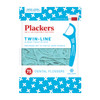 Plackers TwinLine Dental Flossers Cool Mint Flavor Dual Action Flossing System Easy Storage Super Tuffloss 2X The Clean 75 Count