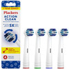 Plackers Action Clean Replacement Brush HeadsFits Most OralB Electric Toothbrushes 4 Count