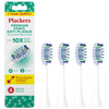 Plackers Premium Sonic AntiPlaque Replacement Brush Heads Fits Philips Sonicare ClickOn Electric Toothbrushes 1 Year Supply Blue 4 Count