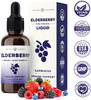 Organic Elderberry Syrup Liquid Extract for Kids & Adults - Sugar-Free Vegan Sambucus Nigra Antioxidant Drops Supplement - Berry Flavor 2oz - Immune Support & Seasonal Protection