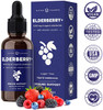 Organic Elderberry Syrup [5000mg Strength] Plus Zinc & Vitamin C Liquid Extract for Kids & Adults - Immune System Support - Vegan Sambucus Nigra Antioxidant Drops Supplement | Berry Flavor 4oz