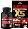 Quercetin Supplement 4660 mg Supports Cardiovascular Health Immune System and Antioxidant with Bromelain Black Pepper Extract 3 Months Supply