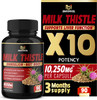 3 Months Supply Milk Thistle Capsules 10250 mg  Supports Healthy Liver Function  High Potency with Beet Root Cissus Punarnava