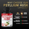 Psyllium Husk Capsules  2850Mg Herbal Equivalent  Fenugreek Turmeric Ginger  Supports Digestive Health And Regularity  120 Capsules