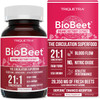 Biobeet Max Strength Beet Root Capsules  211 Concentrate Each Serving Derived From 28350 Mg Organic Beetroot  Absorption Enhancement With Bioperine Black Pepper Extract 60 Capsules