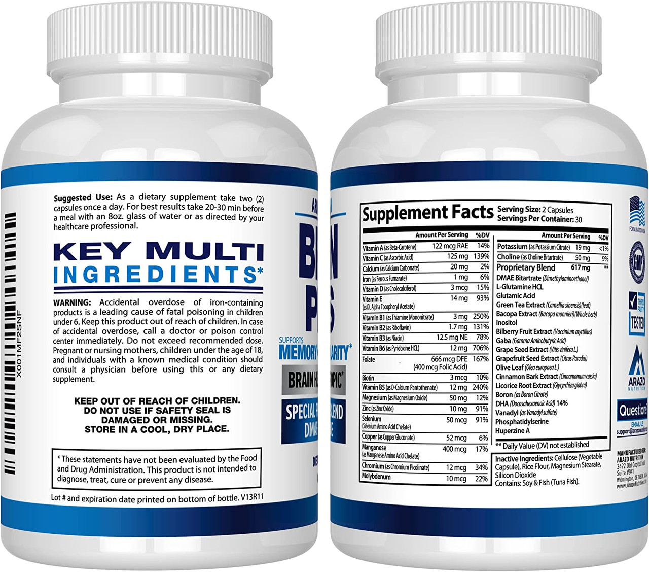 2 Pack) Neuro Brain & Focus, Memory, Function, Clarity Nootropic Supplement